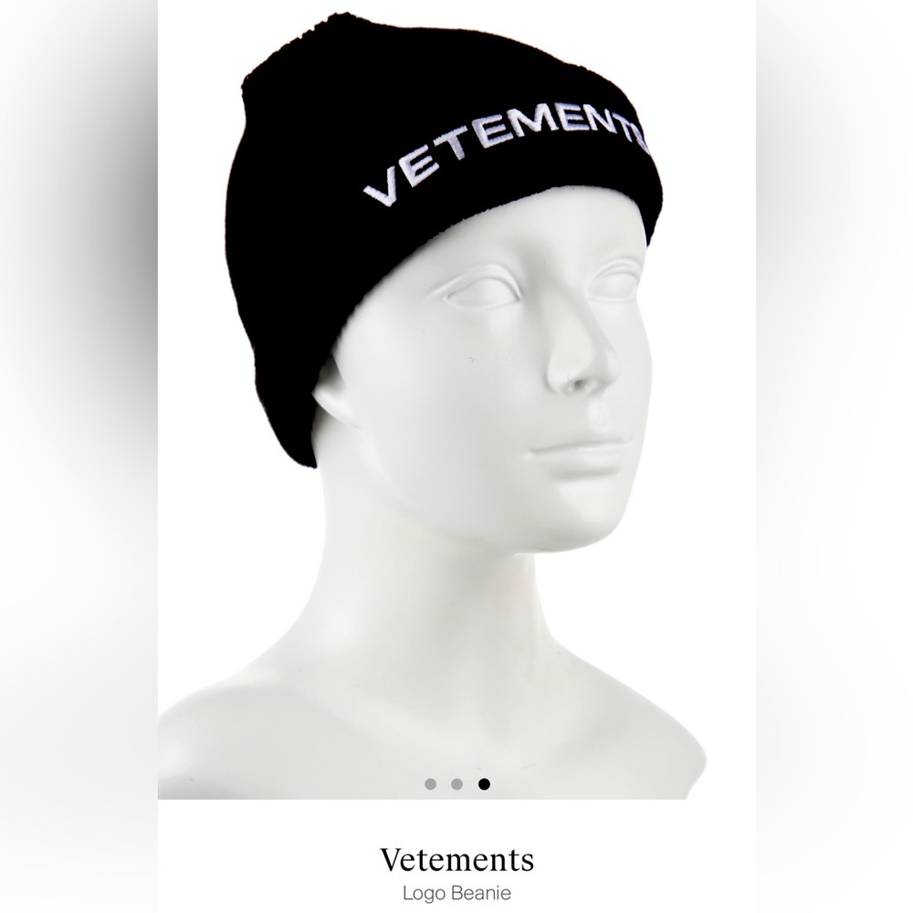 nwt •• VETEMENTS black Beanie Hat